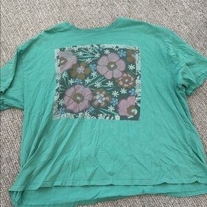 Floral Graphic Teal Women's Top